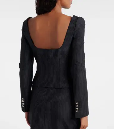 McQueen Chalk stripe wool and mohair bustier top | Thumbnail 6 McQueen Chalk stripe wool and mohair bustier top | Thumbnail 6