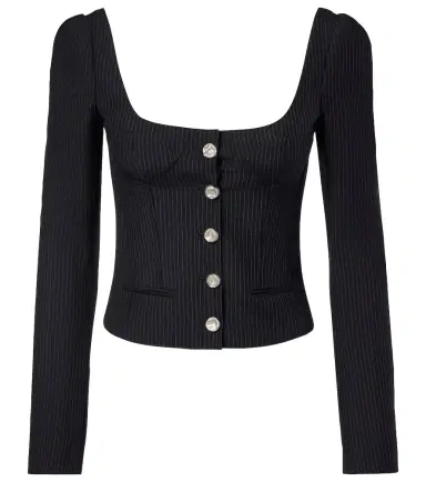 McQueen Chalk stripe wool and mohair bustier top | Thumbnail 1 McQueen Chalk stripe wool and mohair bustier top | Thumbnail 1