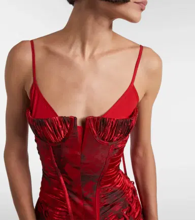 McQueen Lace-up ruched midi dress | Thumbnail 3 McQueen Lace-up ruched midi dress | Thumbnail 3