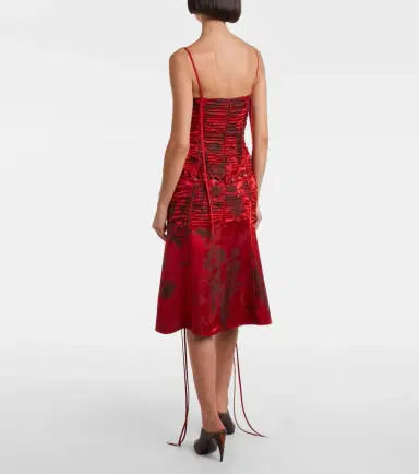 McQueen Lace-up ruched midi dress | Thumbnail 5 McQueen Lace-up ruched midi dress | Thumbnail 5