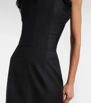 Alexander McQueen Ruffled wool gabardine cocktail dress | Thumbnail 4 Alexander McQueen Ruffled wool gabardine cocktail dress | Thumbnail 4