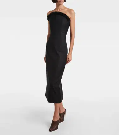 Alexander McQueen Ruffled wool gabardine cocktail dress | Thumbnail 6 Alexander McQueen Ruffled wool gabardine cocktail dress | Thumbnail 6