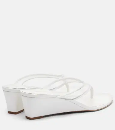 Veronica Beard Clea leather-trimmed wedge thong sandals | Thumbnail 3 Veronica Beard Clea leather-trimmed wedge thong sandals | Thumbnail 3