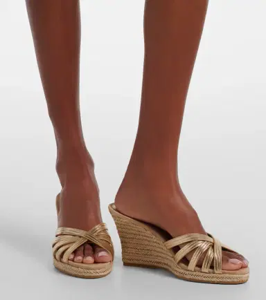 Veronica Beard Metallic leather espadrille wedges | Thumbnail 5 Veronica Beard Metallic leather espadrille wedges | Thumbnail 5