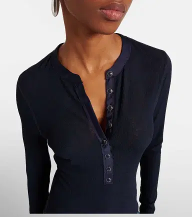 Veronica Beard Drexler ribbed-knit Henley shirt | Thumbnail 5 Veronica Beard Drexler ribbed-knit Henley shirt | Thumbnail 5