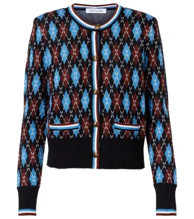 Veronica Beard Sylvane argyle wool and cotton cardigan | Thumbnail 1 Veronica Beard Sylvane argyle wool and cotton cardigan | Thumbnail 1