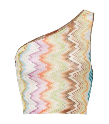 Missoni Zigzag one-shoulder crop top | Thumbnail 1 Missoni Zigzag one-shoulder crop top | Thumbnail 1