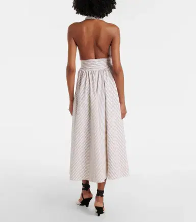 Patou Striped halterneck cotton midi dress | Thumbnail 4 Patou Striped halterneck cotton midi dress | Thumbnail 4