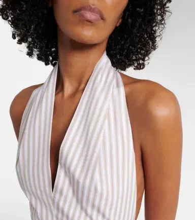 Patou Striped halterneck cotton midi dress | Thumbnail 5 Patou Striped halterneck cotton midi dress | Thumbnail 5