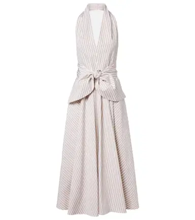Patou Striped halterneck cotton midi dress | Thumbnail 1 Patou Striped halterneck cotton midi dress | Thumbnail 1
