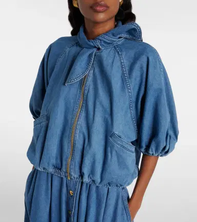 Patou Tie-neck denim jacket | Thumbnail 2 Patou Tie-neck denim jacket | Thumbnail 2