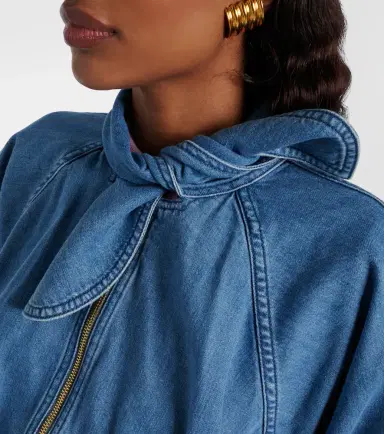 Patou Tie-neck denim jacket | Thumbnail 7 Patou Tie-neck denim jacket | Thumbnail 7