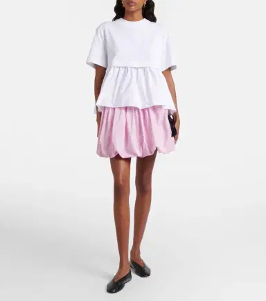 Patou Cotton jersey and faille T-shirt | Thumbnail 2 Patou Cotton jersey and faille T-shirt | Thumbnail 2