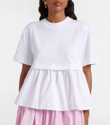 Patou Cotton jersey and faille T-shirt | Thumbnail 3 Patou Cotton jersey and faille T-shirt | Thumbnail 3