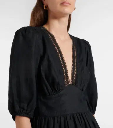 Heidi Klein Meteora lace-trimmed linen midi dress | Thumbnail 3 Heidi Klein Meteora lace-trimmed linen midi dress | Thumbnail 3