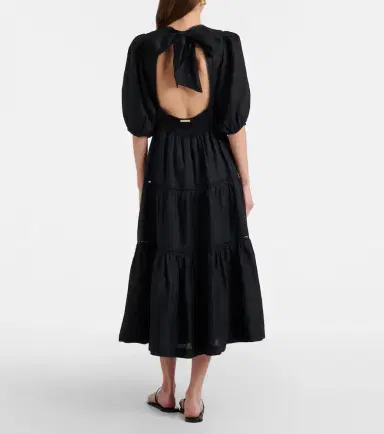 Heidi Klein Meteora lace-trimmed linen midi dress | Thumbnail 4 Heidi Klein Meteora lace-trimmed linen midi dress | Thumbnail 4
