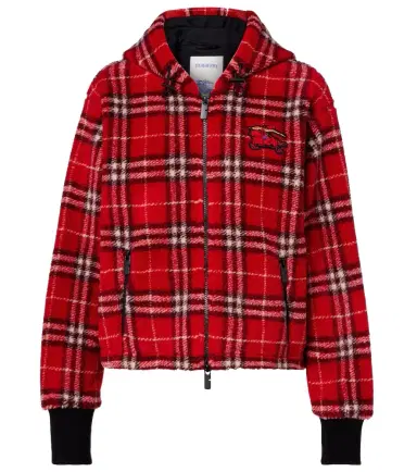 Burberry Check hooded wool-blend jacket | Thumbnail 1 Burberry Check hooded wool-blend jacket | Thumbnail 1