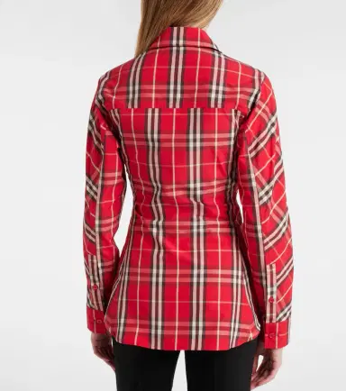 Burberry Check peplum cotton shirt | Thumbnail 6 Burberry Check peplum cotton shirt | Thumbnail 6