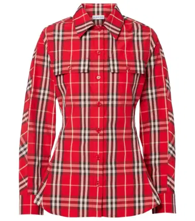 Burberry Check peplum cotton shirt | Thumbnail 1 Burberry Check peplum cotton shirt | Thumbnail 1