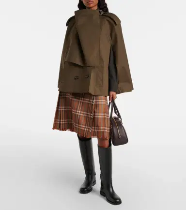 Burberry Check wool midi skirt | Thumbnail 4 Burberry Check wool midi skirt | Thumbnail 4