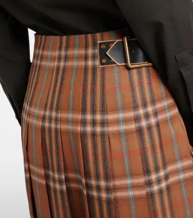 Burberry Check wool midi skirt | Thumbnail 5 Burberry Check wool midi skirt | Thumbnail 5