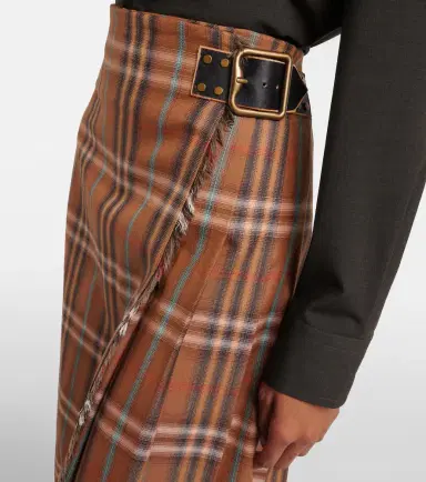 Burberry Check wool midi skirt | Thumbnail 6 Burberry Check wool midi skirt | Thumbnail 6