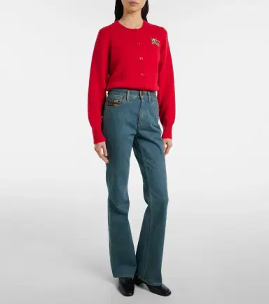 Burberry Check flared jeans | Thumbnail 2 Burberry Check flared jeans | Thumbnail 2