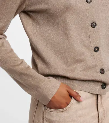Brunello Cucinelli Cashmere-blend lamé cardigan | Thumbnail 4 Brunello Cucinelli Cashmere-blend lamé cardigan | Thumbnail 4