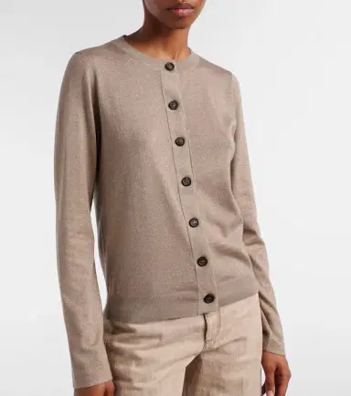 Brunello Cucinelli Cashmere-blend lamé cardigan | Thumbnail 6 Brunello Cucinelli Cashmere-blend lamé cardigan | Thumbnail 6