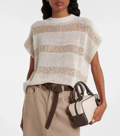 Brunello Cucinelli Open-knit sequined cotton sweater | Thumbnail 4 Brunello Cucinelli Open-knit sequined cotton sweater | Thumbnail 4