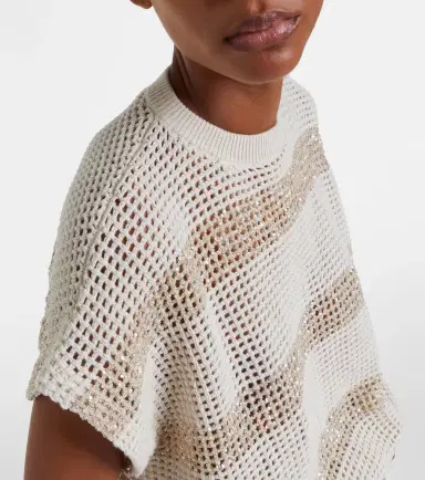 Brunello Cucinelli Open-knit sequined cotton sweater | Thumbnail 5 Brunello Cucinelli Open-knit sequined cotton sweater | Thumbnail 5
