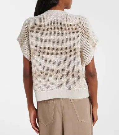 Brunello Cucinelli Open-knit sequined cotton sweater | Thumbnail 7 Brunello Cucinelli Open-knit sequined cotton sweater | Thumbnail 7