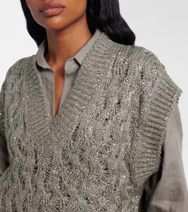 Brunello Cucinelli Sequined sweater vest | Thumbnail 3 Brunello Cucinelli Sequined sweater vest | Thumbnail 3