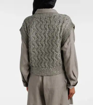 Brunello Cucinelli Sequined sweater vest | Thumbnail 6 Brunello Cucinelli Sequined sweater vest | Thumbnail 6