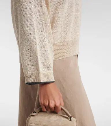 Brunello Cucinelli Sequined linen-blend sweater | Thumbnail 3 Brunello Cucinelli Sequined linen-blend sweater | Thumbnail 3