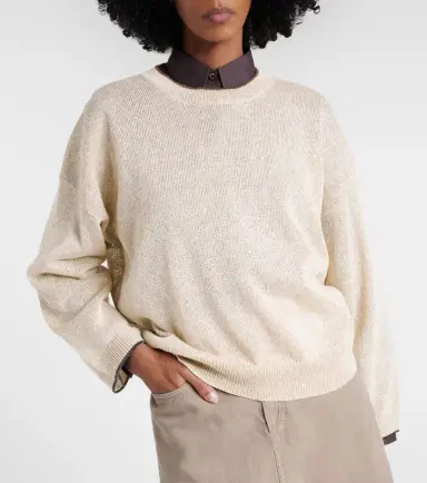 Brunello Cucinelli Sequined linen-blend sweater | Thumbnail 6 Brunello Cucinelli Sequined linen-blend sweater | Thumbnail 6