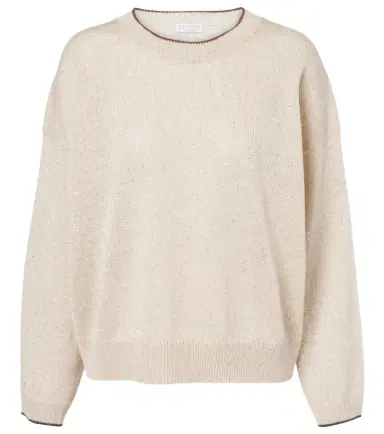 Brunello Cucinelli Sequined linen-blend sweater | Thumbnail 1 Brunello Cucinelli Sequined linen-blend sweater | Thumbnail 1