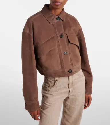 Brunello Cucinelli Monili cropped suede jacket | Thumbnail 3 Brunello Cucinelli Monili cropped suede jacket | Thumbnail 3