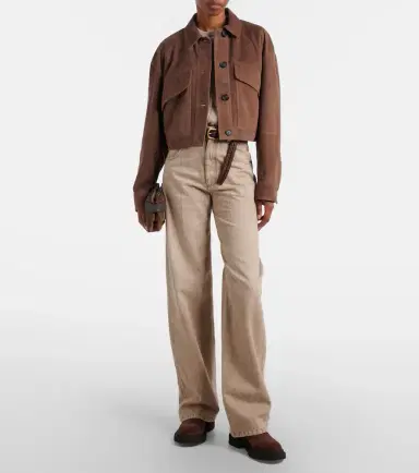 Brunello Cucinelli Monili cropped suede jacket | Thumbnail 6 Brunello Cucinelli Monili cropped suede jacket | Thumbnail 6