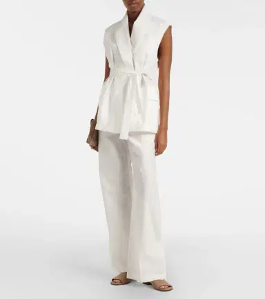 Brunello Cucinelli Belted cotton-blend vest | Thumbnail 2 Brunello Cucinelli Belted cotton-blend vest | Thumbnail 2