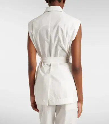 Brunello Cucinelli Belted cotton-blend vest | Thumbnail 4 Brunello Cucinelli Belted cotton-blend vest | Thumbnail 4