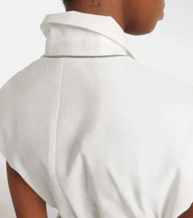 Brunello Cucinelli Belted cotton-blend vest | Thumbnail 6 Brunello Cucinelli Belted cotton-blend vest | Thumbnail 6