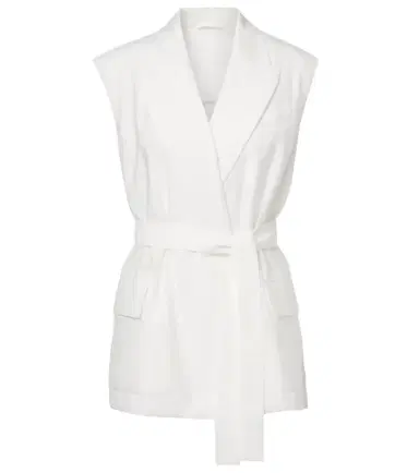 Brunello Cucinelli Belted cotton-blend vest | Thumbnail 1 Brunello Cucinelli Belted cotton-blend vest | Thumbnail 1