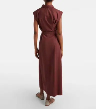 Brunello Cucinelli Monili cotton-blend midi dress | Thumbnail 4 Brunello Cucinelli Monili cotton-blend midi dress | Thumbnail 4