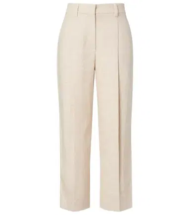 Brunello Cucinelli Cropped linen and silk-blend wide-leg pants | Thumbnail 1 Brunello Cucinelli Cropped linen and silk-blend wide-leg pants | Thumbnail 1