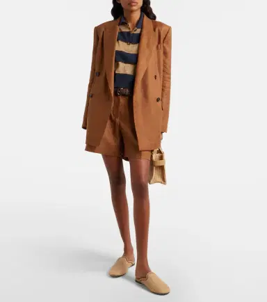 Brunello Cucinelli Mid-rise linen Bermuda shorts | Thumbnail 5 Brunello Cucinelli Mid-rise linen Bermuda shorts | Thumbnail 5