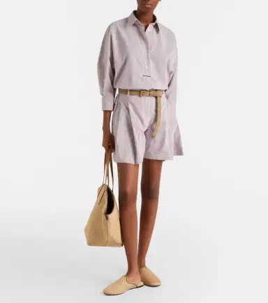 Brunello Cucinelli Striped cotton-blend Bermuda shorts | Thumbnail 4 Brunello Cucinelli Striped cotton-blend Bermuda shorts | Thumbnail 4