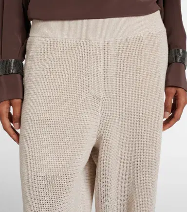 Brunello Cucinelli Knitted cotton-blend wide-leg pants | Thumbnail 2 Brunello Cucinelli Knitted cotton-blend wide-leg pants | Thumbnail 2