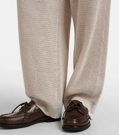 Brunello Cucinelli Knitted cotton-blend wide-leg pants | Thumbnail 4 Brunello Cucinelli Knitted cotton-blend wide-leg pants | Thumbnail 4