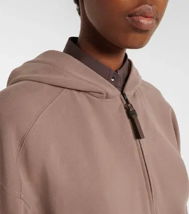 Brunello Cucinelli Cotton jersey zip-up hoodie | Thumbnail 3 Brunello Cucinelli Cotton jersey zip-up hoodie | Thumbnail 3